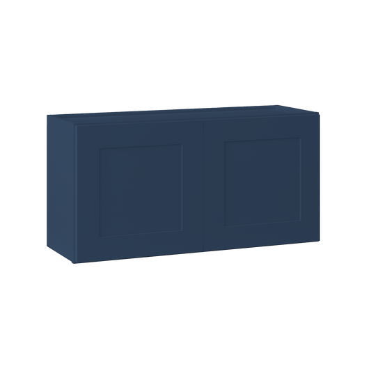 Wall Kitchen Cabinet W3618 Danbury Blue LessCare 36 in. width 18 in. height 12 in. depth - Kitchen Cabinets