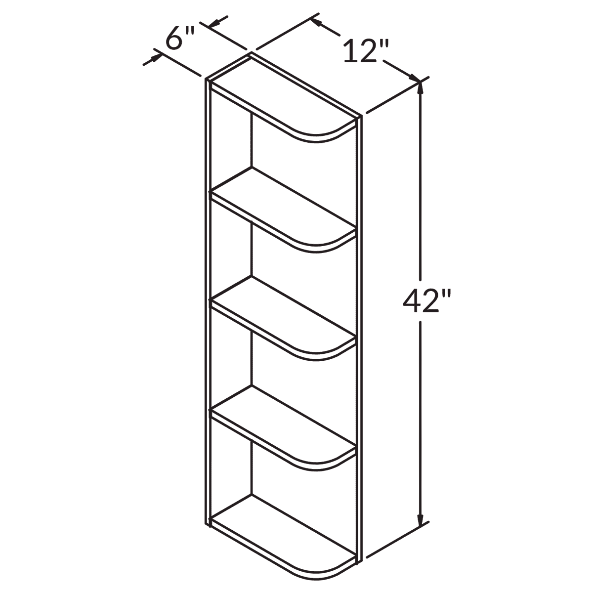 WN642 Alpina White Kitchen Cabinet Shelf