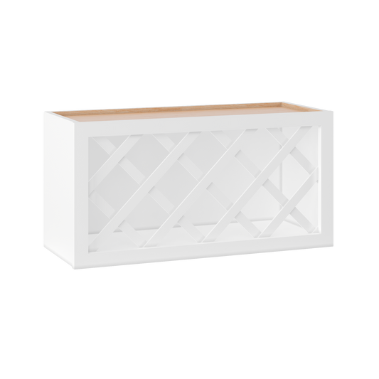 Wine Rack Kitchen Cabinet WR3015 Alpina White LessCare 30 in. width 15 in. height 12 in. depth - Kitchen Cabinets