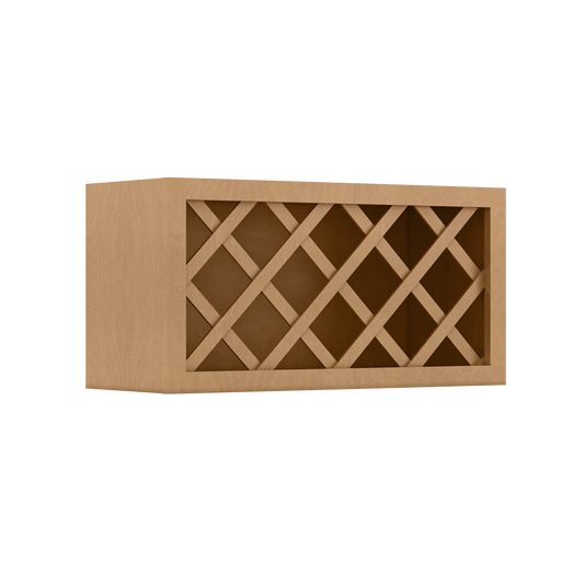 Wine Rack Kitchen Cabinet WR3015 Shaker Toffee LessCare 30 in. width 15 in. height 12 in. depth - Kitchen Cabinets