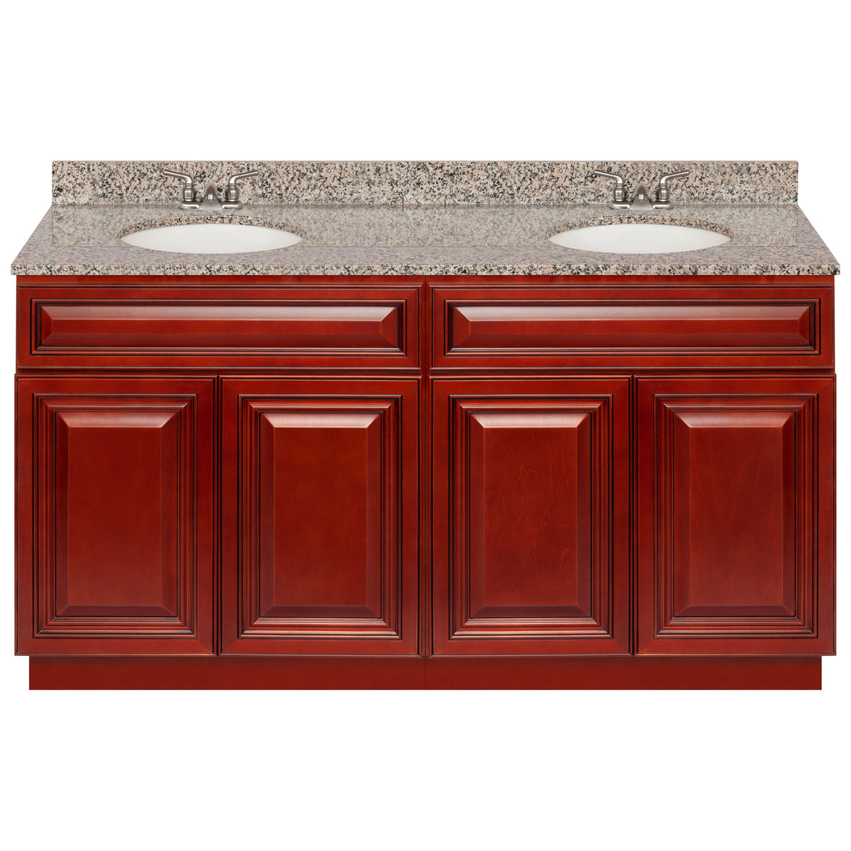 60" Vanity Cherryville + Burlywood Granite Top + LB3B Faucet