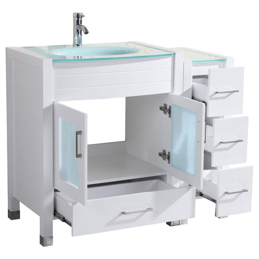 60 White Vanity Set - Two 30 Sink Bases (LV3-C11-60-W)
