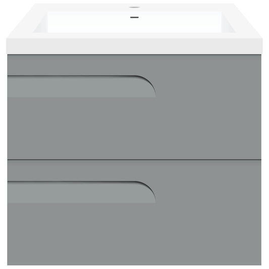 24" Wall Mount Single Sink Bathroom Vanity in Gray Gloss with Square Counter Top LV7W-24G