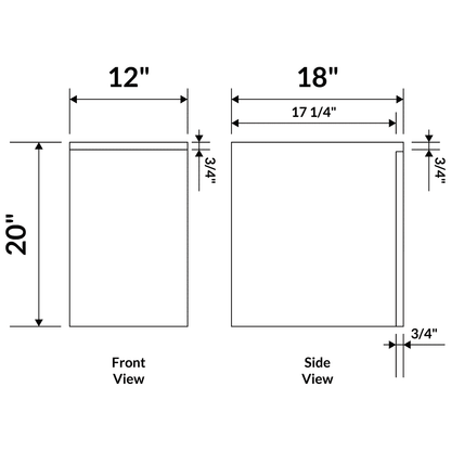 12 W Wall-Mount Modern Gray Side Vanity LVW-12G for Style 7 and 8 - AAADistributor.com