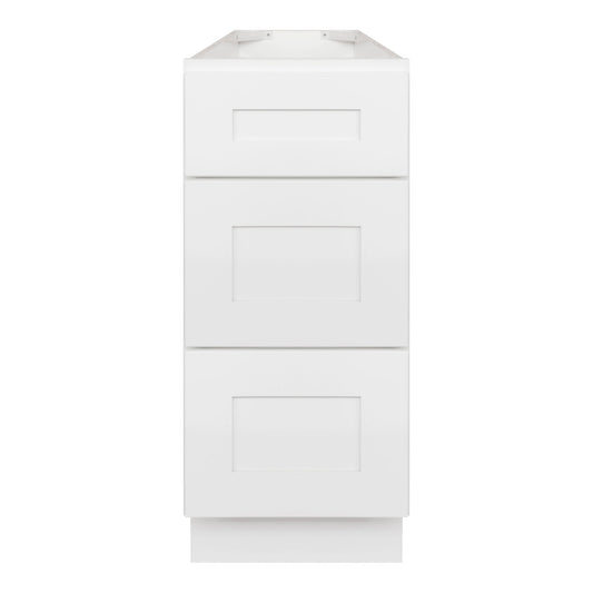 12’’ W x 34.5’’ H x 21’’ D Vanity Drawer Base Cabinet LessCare - Alpina White - Bathroom Vanities