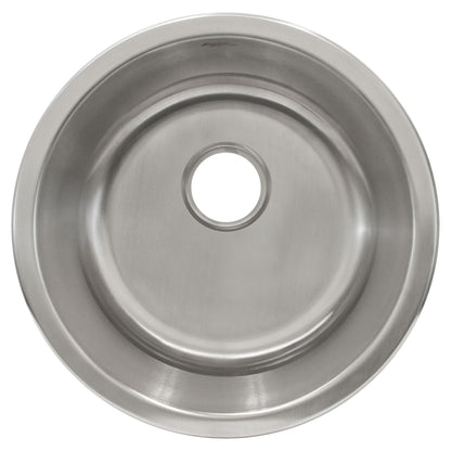 18 in Top/Undermount Round Single Bowl Stainless Steel Kitchen Sink Bar or Prep L101 - Sinks