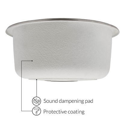 18 in Top/Undermount Round Single Bowl Stainless Steel Kitchen Sink Bar or Prep L101 - Sinks