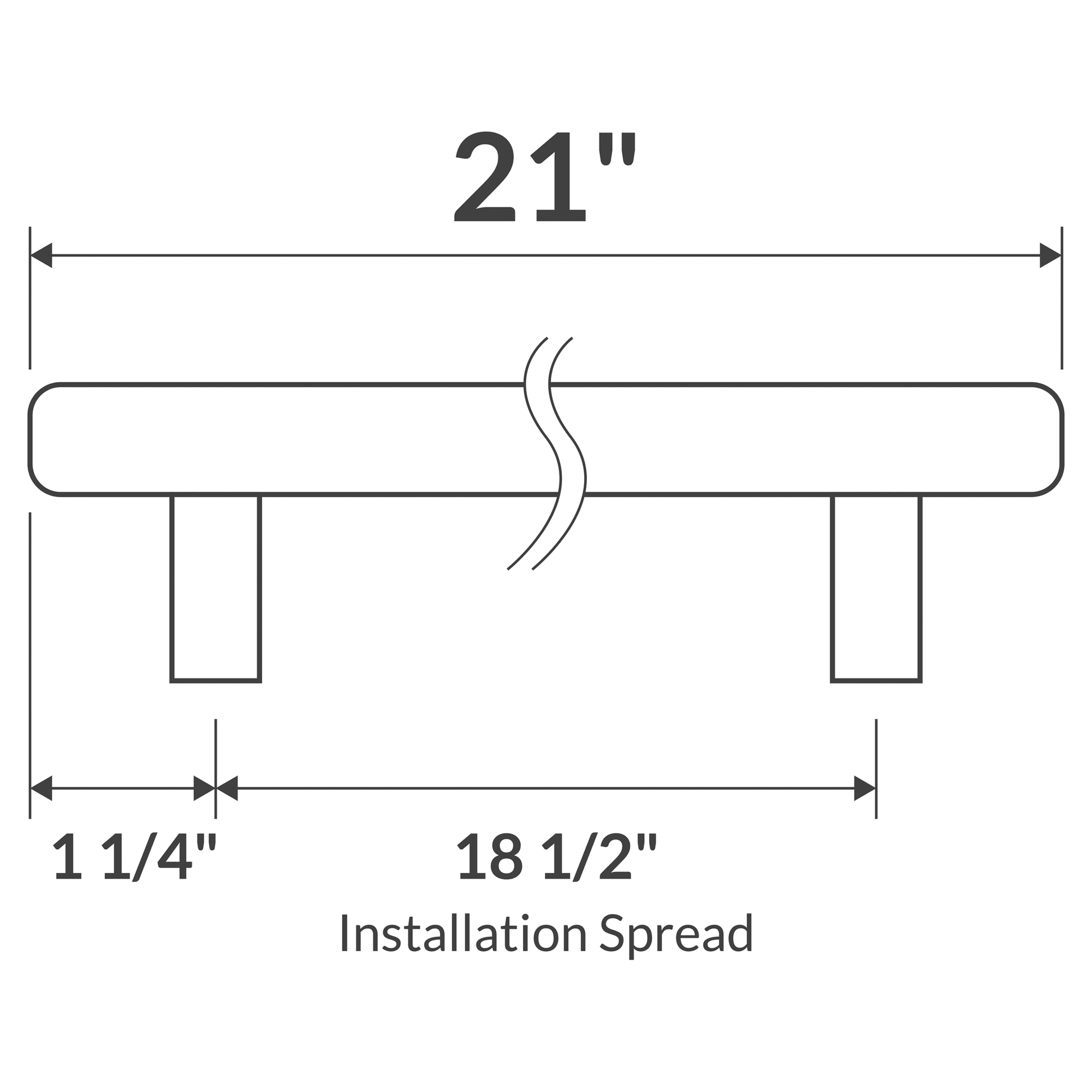 21’’ Brushed Nickel Bar-Style Handle/Pull LDH-21 - Hardware
