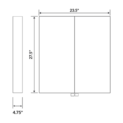 23 1/2 W x 27 1/2 H Mirrored Medicine Cabinet LMC2-24 - Mirrors