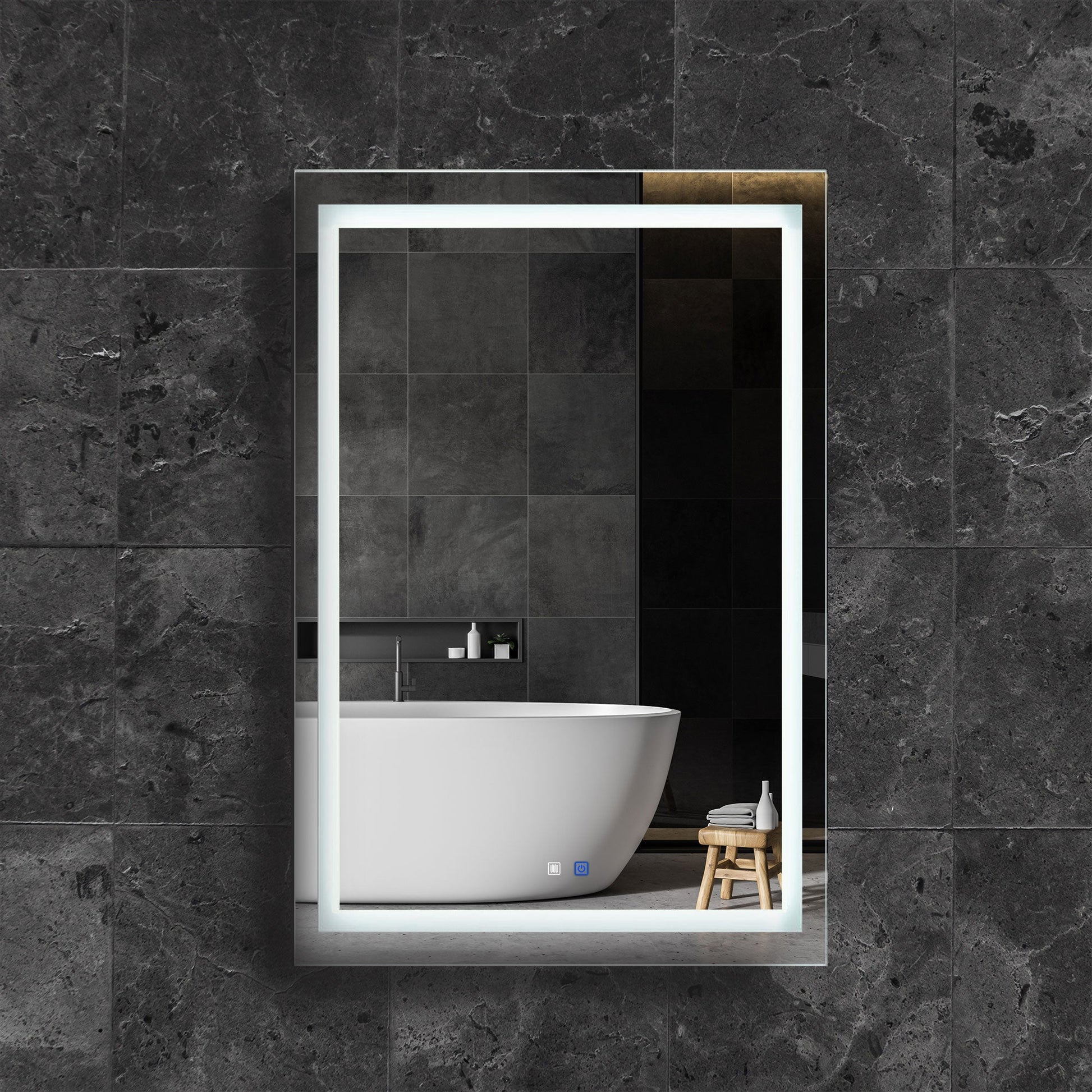 23 W x 32 H Super White Front LED Frameless Mirror with Defogger - Mirrors