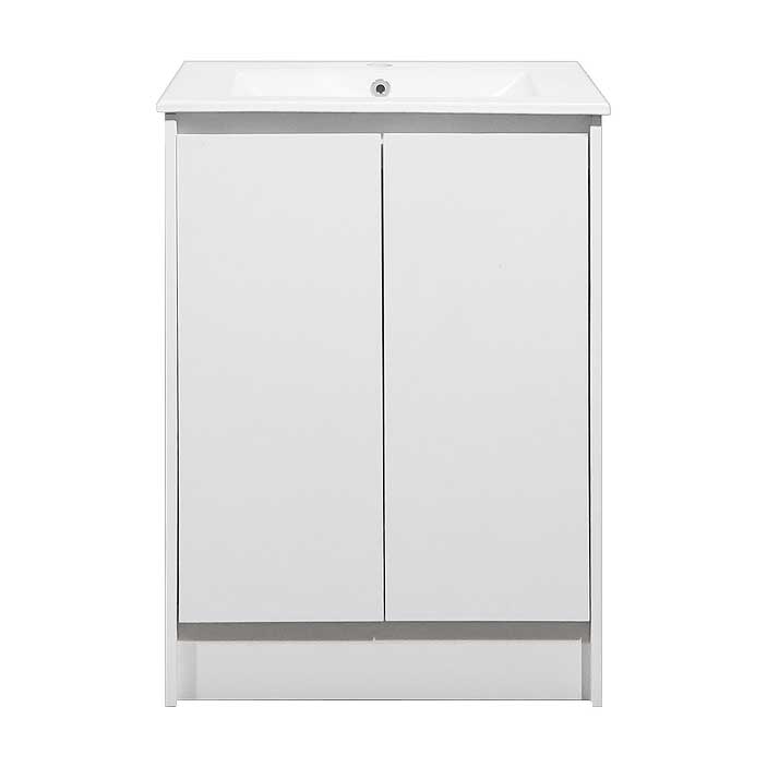 24’’ Freestanding Bathroom Vanity in White Gloss with White Single Sink Top LV19 24W Bathroom Vanities