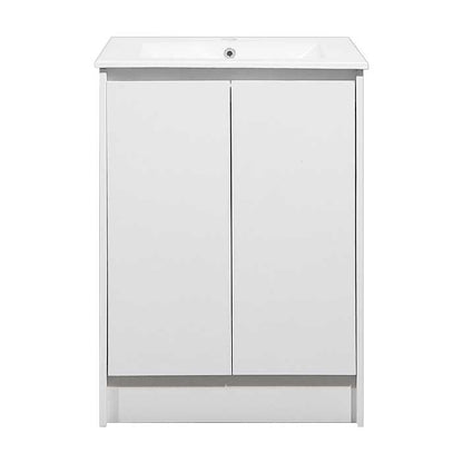 24’’ Freestanding Bathroom Vanity in White Gloss with White Single Sink Top LV19 24W Bathroom Vanities