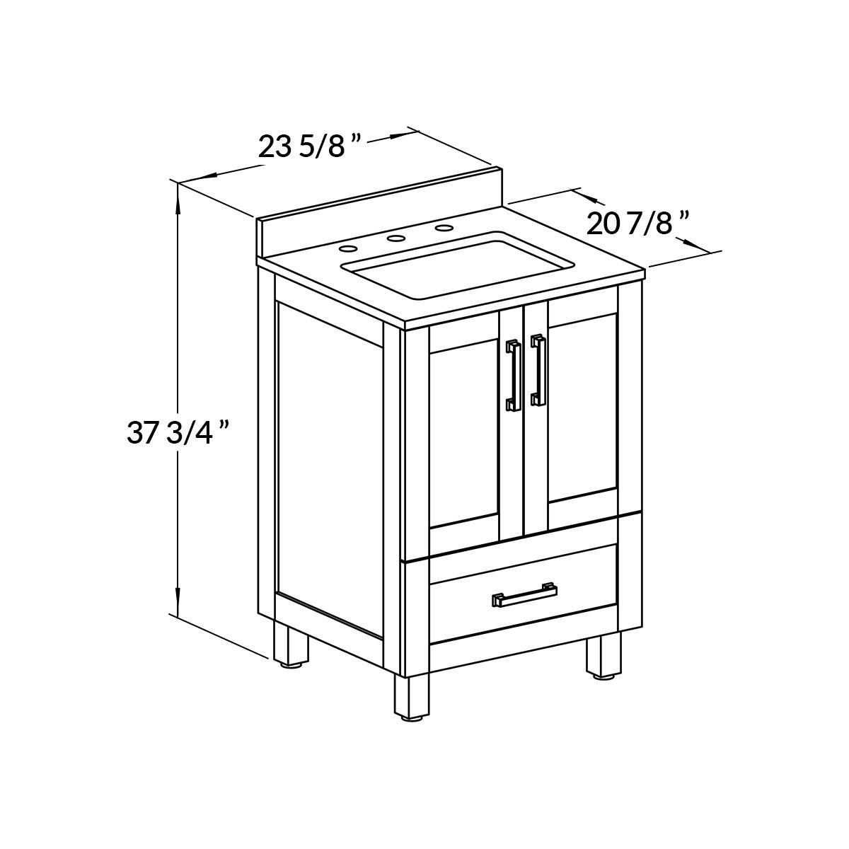 24’’ Freestanding Single Bathroom Vanity in Oak with Quartz Stone Countertop - Bathroom Vanities