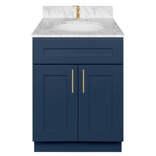 24 in. W x 34.5 in. H x 21 in. D Vanity Sink Base Cabinet VSB2421345 Danbury Blue LessCare - Bathroom Vanities