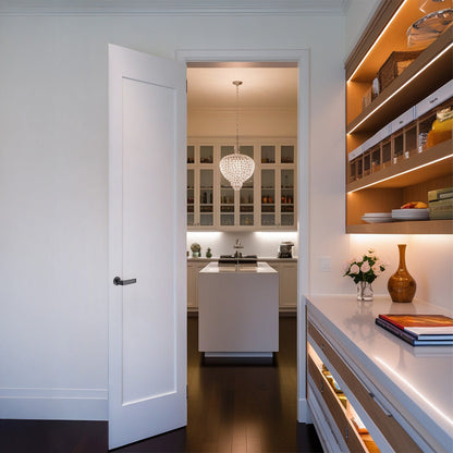 24 in. x 80 in. 1-Panel Shaker Solid Core Primed White MDF Prehung Interior Door with Black Hinges - Interior Doors