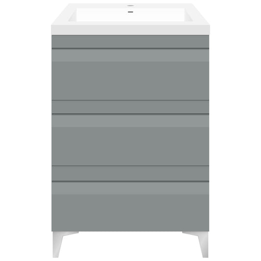 24’’ W Freestanding Modern Gray Vanity LV8B-24G with Square Sink Top - Bathroom Vanities