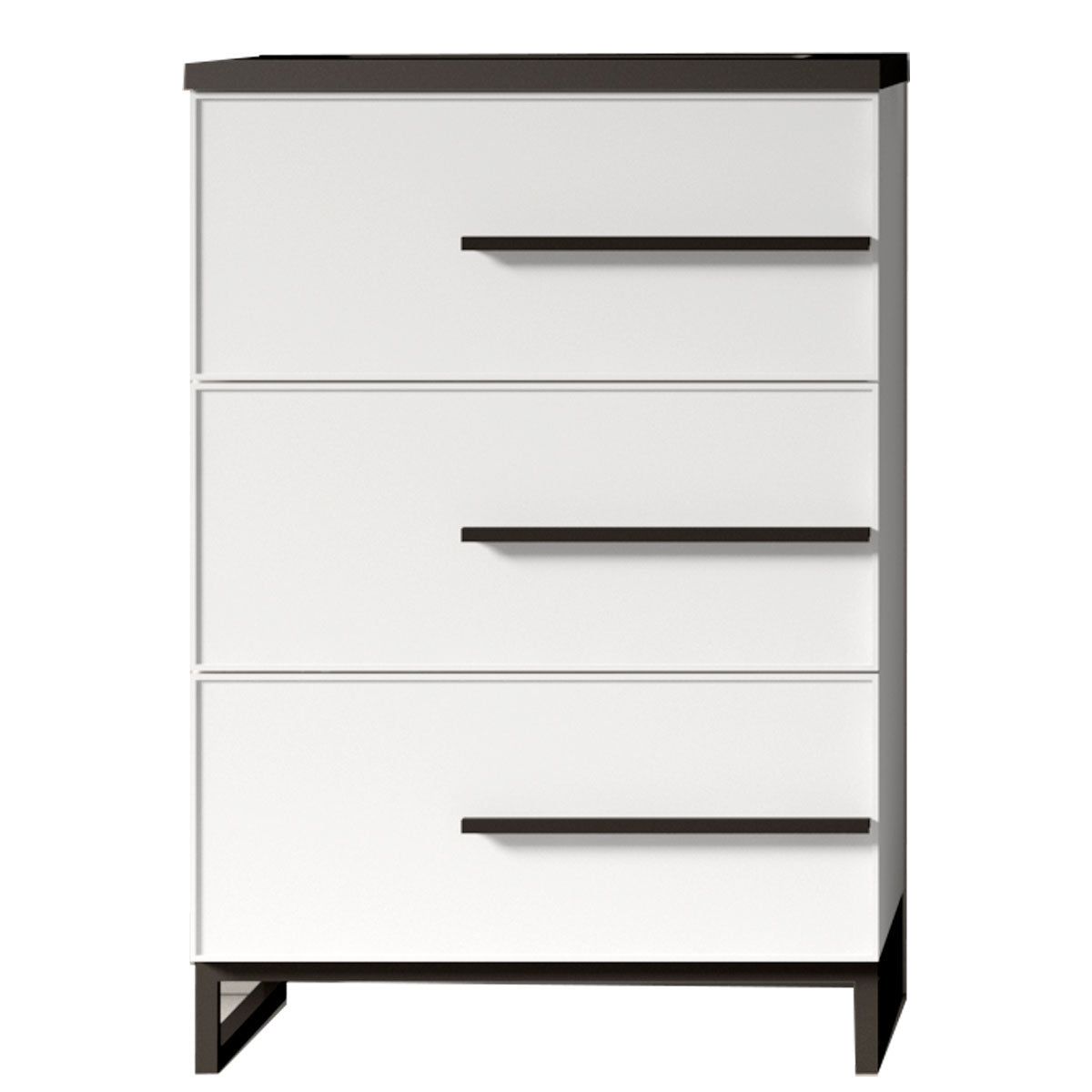 24’’ W Freestanding Single Bathroom Vanity in White Gloss with Matte Black Integrated Sink LV15B-24W - Bathroom Vanities