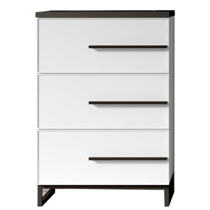 24’’ W Freestanding Single Bathroom Vanity in White Gloss with Matte Black Integrated Sink LV15B-24W - Bathroom Vanities