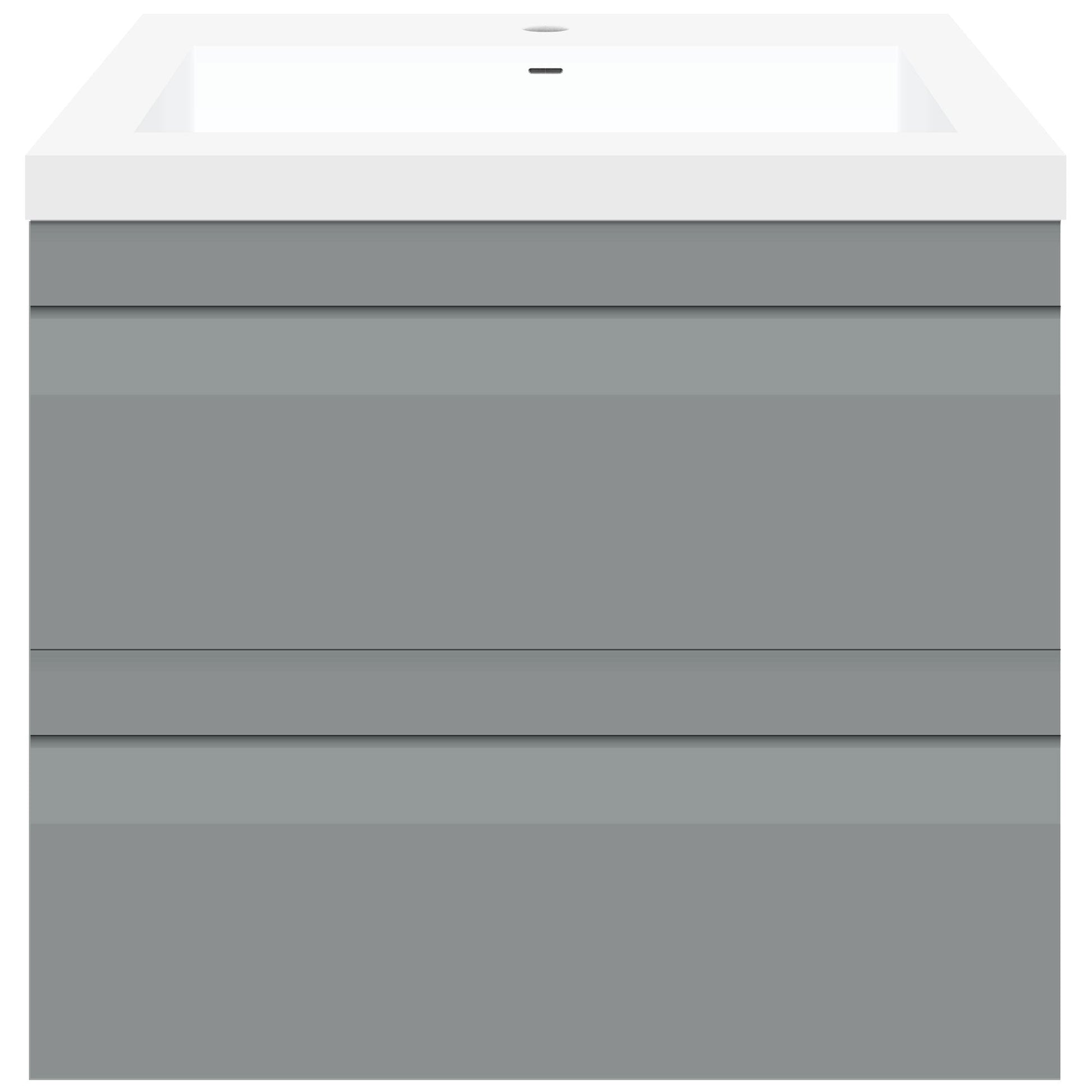 24’’ W Wall-Mount Modern Gray Vanity LV8W-24G with Square Sink Top - Bathroom Vanities