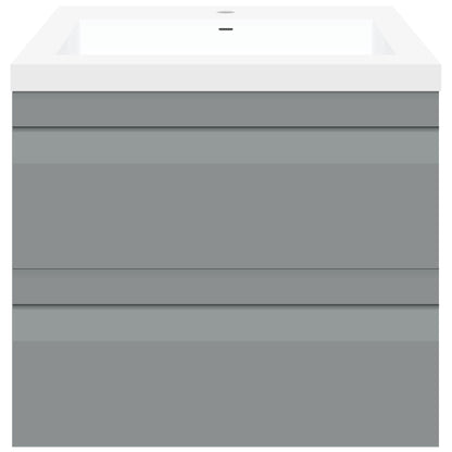 24’’ W Wall-Mount Modern Gray Vanity LV8W-24G with Square Sink Top - Bathroom Vanities