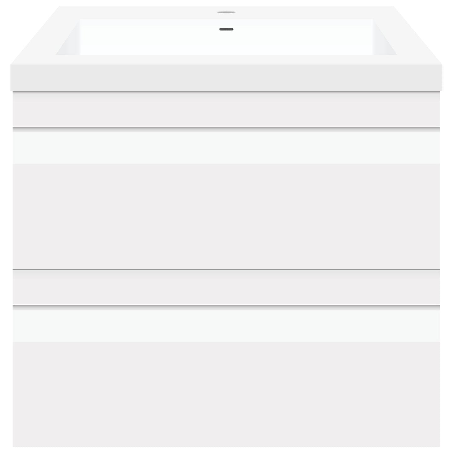 24’’ W Wall-Mount Modern White Vanity LV8W-24W with Square Sink Top - Bathroom Vanities