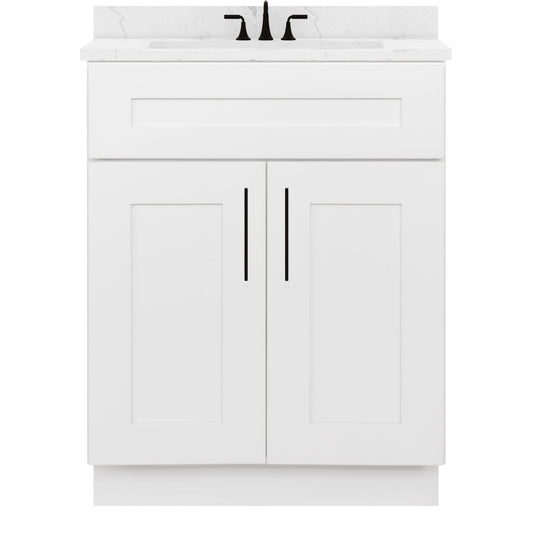 24 W x 21 D x 34.5 H Vanity Sink Base Cabinet - Alpina White - Bathroom Vanities