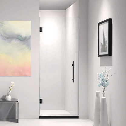 24 W x 72 H Swing Out Shower Door ULTRA E Matte Black Shower Doors