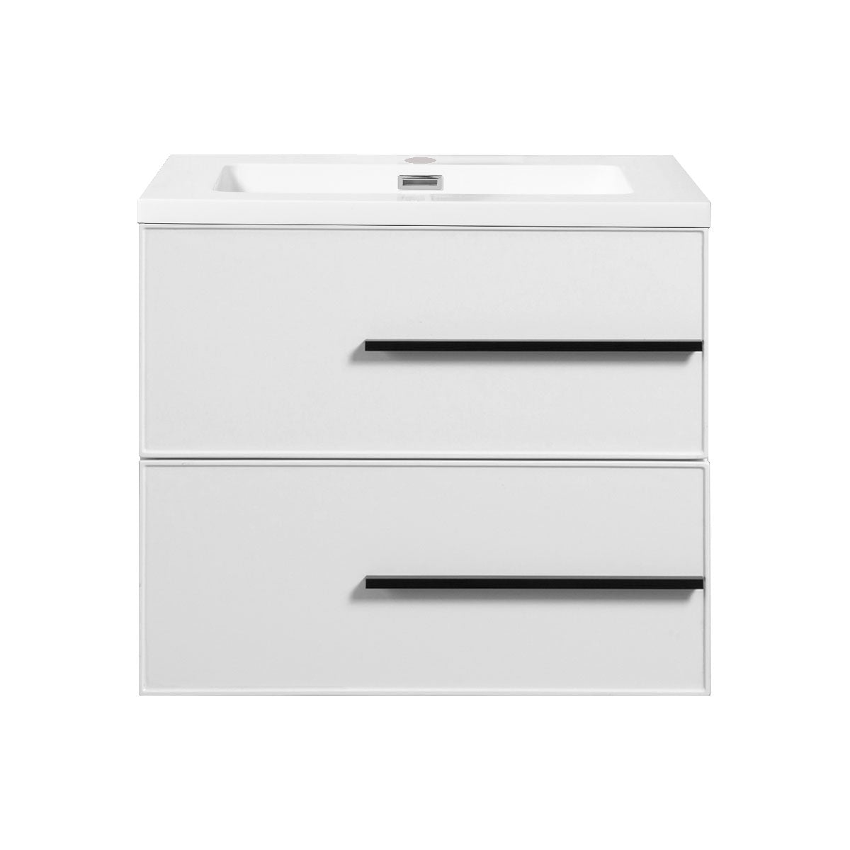 24’’ W Wall Mount Single Bathroom Vanity in White Gloss with White Integrated Sink LV15W-24W - Bathroom Vanities
