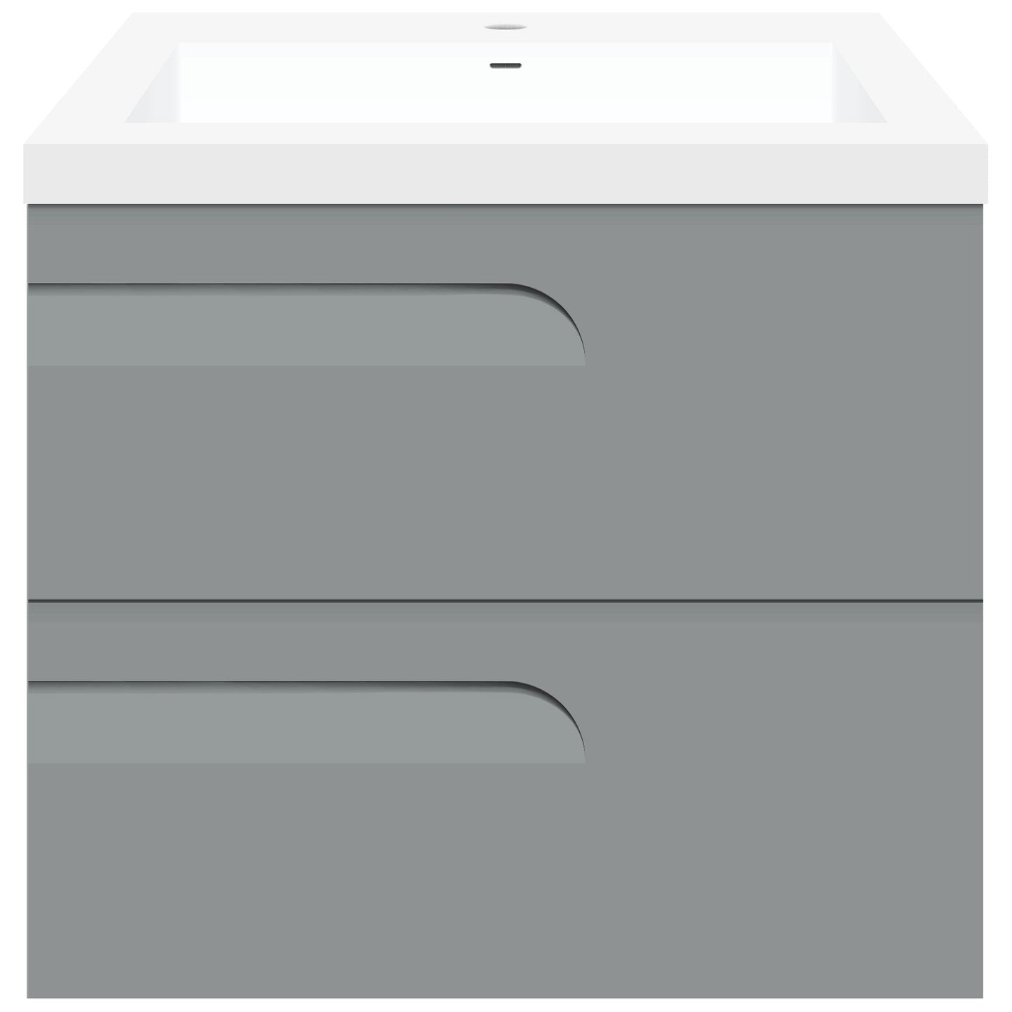 24’’ Wall Mount Single Sink Bathroom Vanity in Gray Gloss with Square Counter Top LV7W-24G - Bathroom Vanities