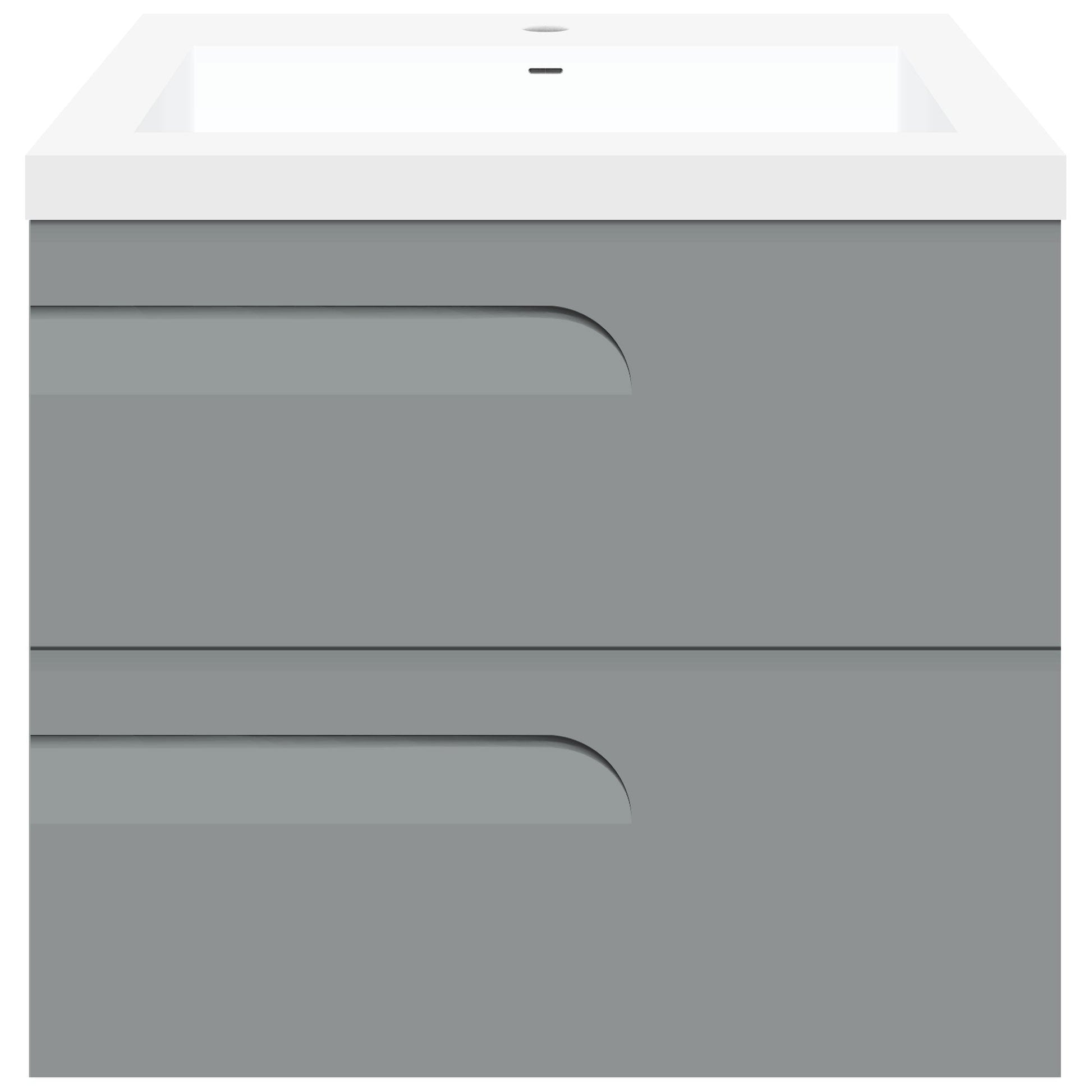 24’’ Wall Mount Single Sink Bathroom Vanity in Gray Gloss with Square Counter Top LV7W-24G - Bathroom Vanities