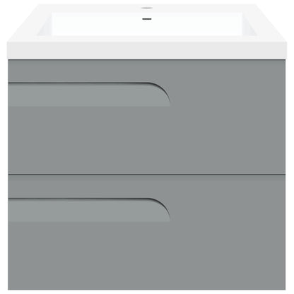 24’’ Wall Mount Single Sink Bathroom Vanity in Gray Gloss with Square Counter Top LV7W-24G - Bathroom Vanities