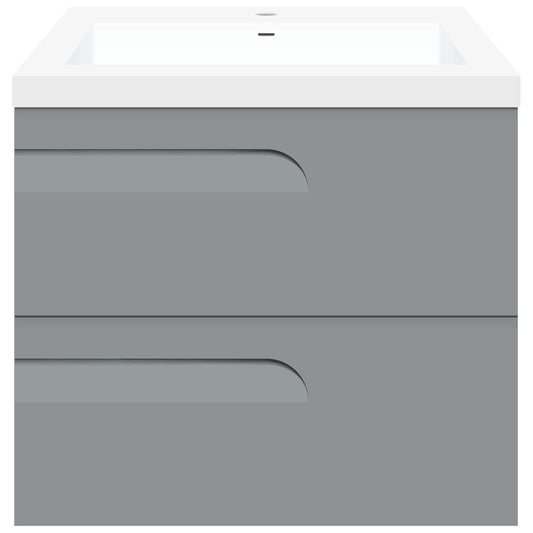 24’’ Wall Mount Single Sink Bathroom Vanity in Gray Gloss with Square Counter Top LV7W-24G - Bathroom Vanities