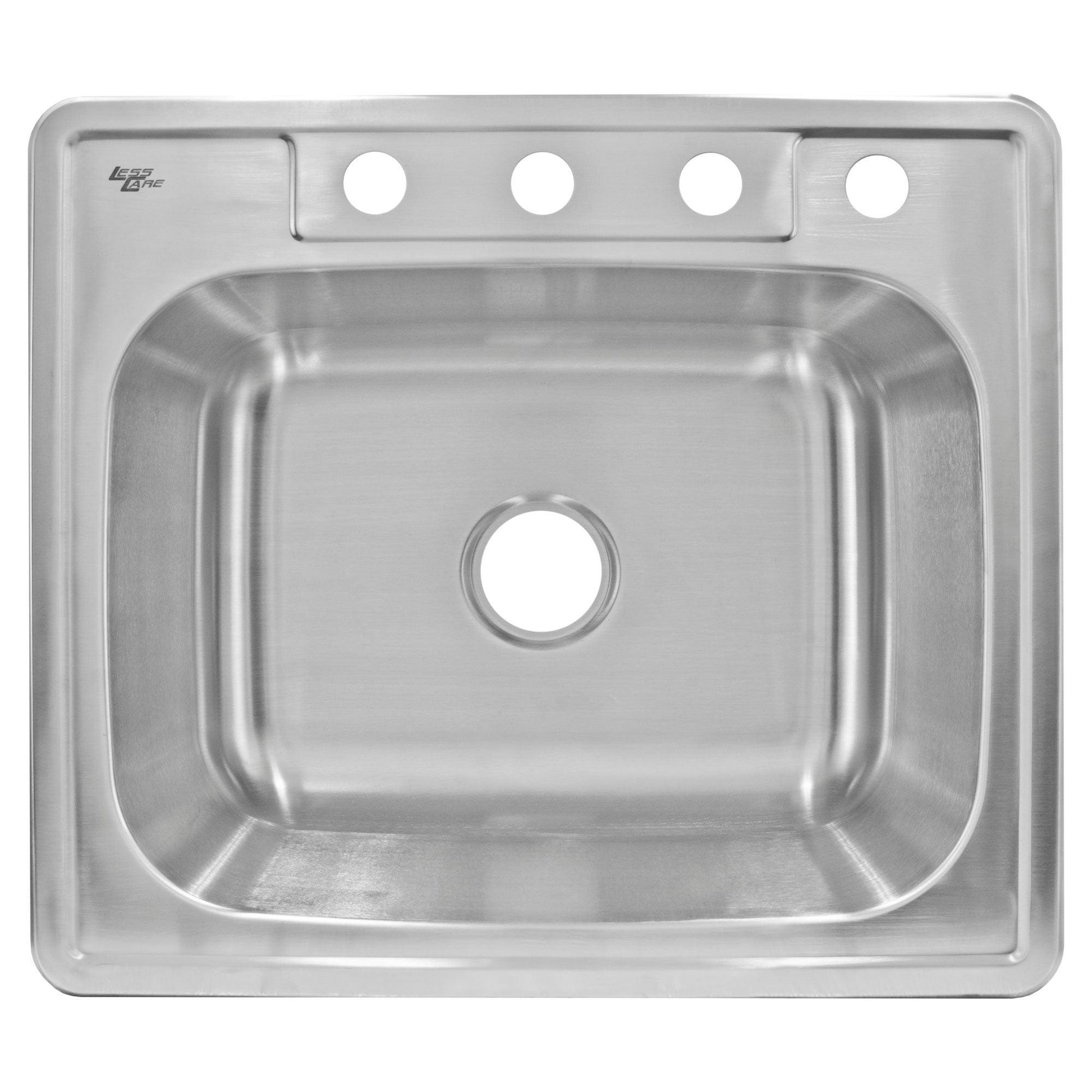 25 in. Drop-in Single Bowl 20-Gauge Durable Satin Stainless Steel Kitchen Sink LT64 - Sinks
