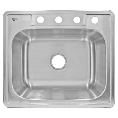 25 in. Drop-in Single Bowl 20-Gauge Durable Satin Stainless Steel Kitchen Sink LT64 - Sinks