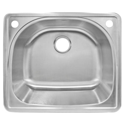 25 in. Drop-in Single Bowl 20-Gauge Durable Satin Stainless Steel Kitchen Sink LT91 - Sinks