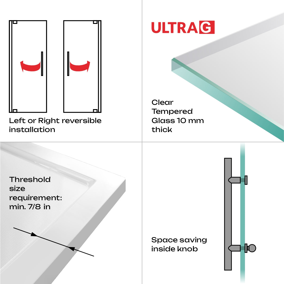 29-30 W x 72 H Swing-Out Shower Door ULTRA-G Brushed Nickel - Shower Doors