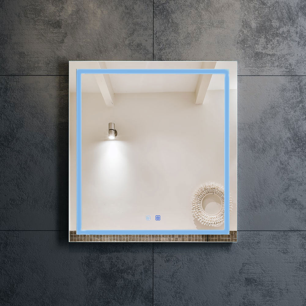 29 W x 32 H Modern Super White Front LED Frameless Mirror with Defogger - Mirrors