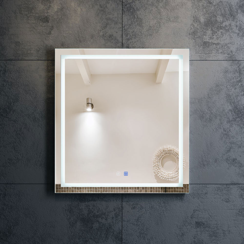 29 W x 32 H Modern Super White Front LED Frameless Mirror with Defogger - Mirrors