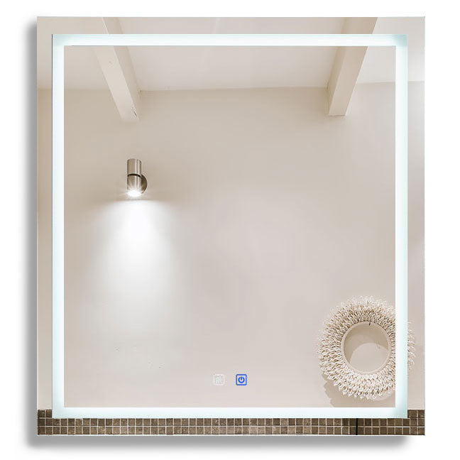 29 W x 32 H Modern Super White Front LED Frameless Mirror with Defogger - Mirrors