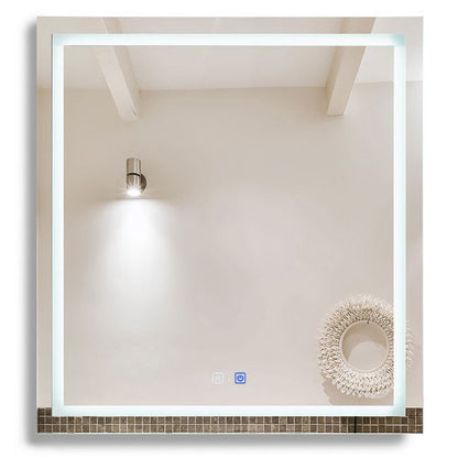 29 W x 32 H Modern Super White Front LED Frameless Mirror with Defogger - Mirrors