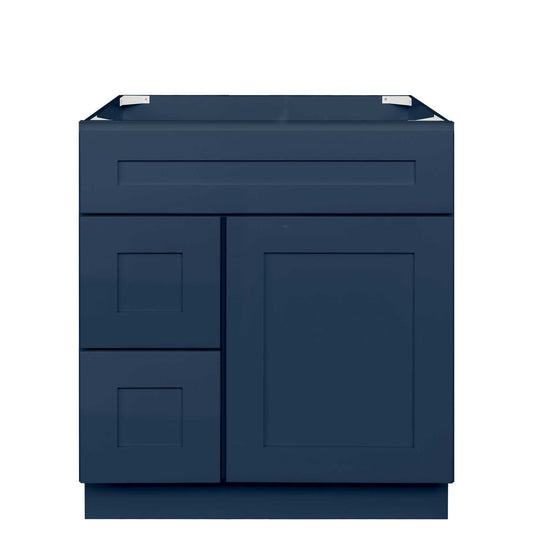 30 in W x 34 1/2 in H x 21 in D Vanity Sink Base Cabinet with Left Drawers Danbury Blue - Bathroom Vanities