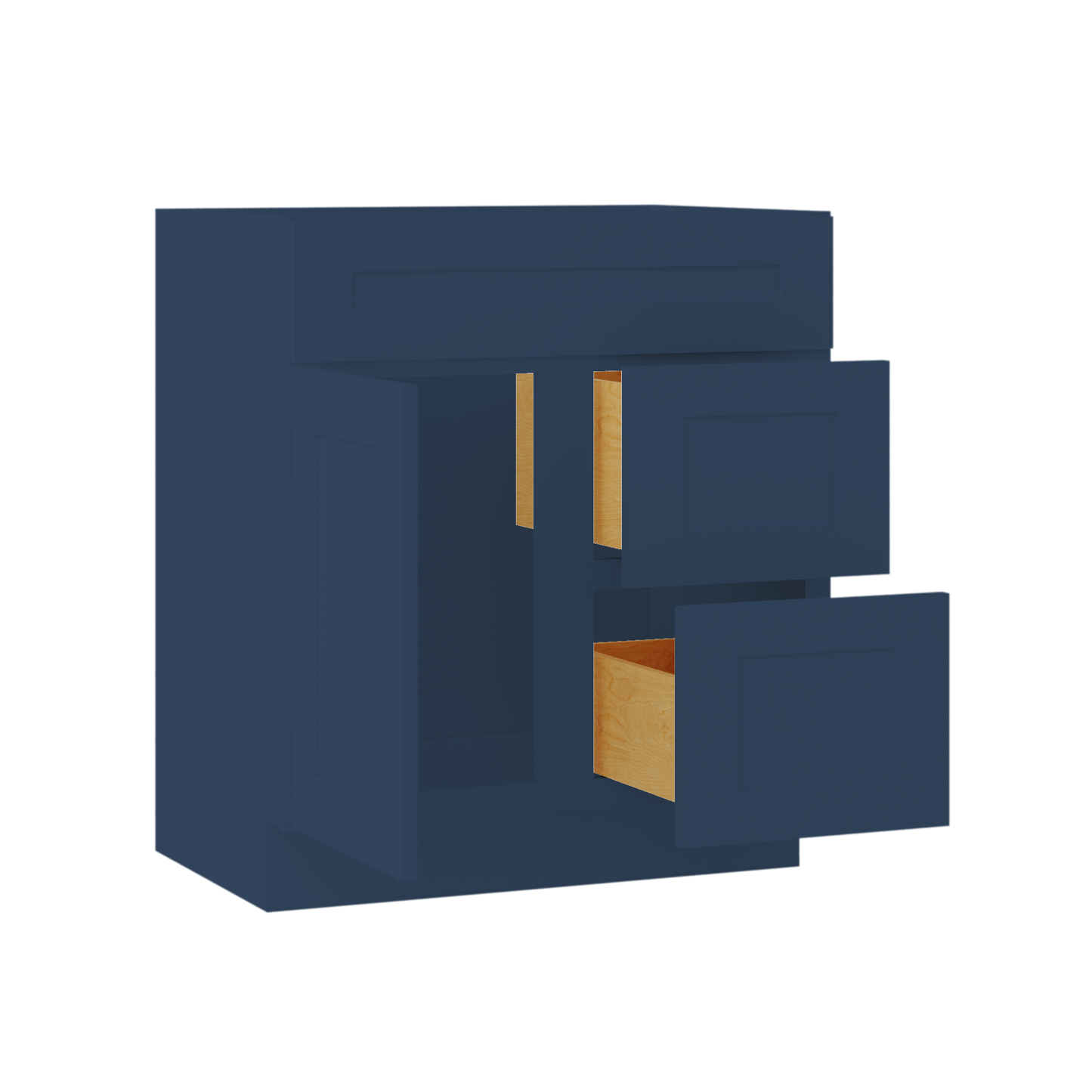 30 in W x 34 1/2 in H x 21 in D Vanity Sink Base Cabinet with Left Drawers Danbury Blue - Bathroom Vanities