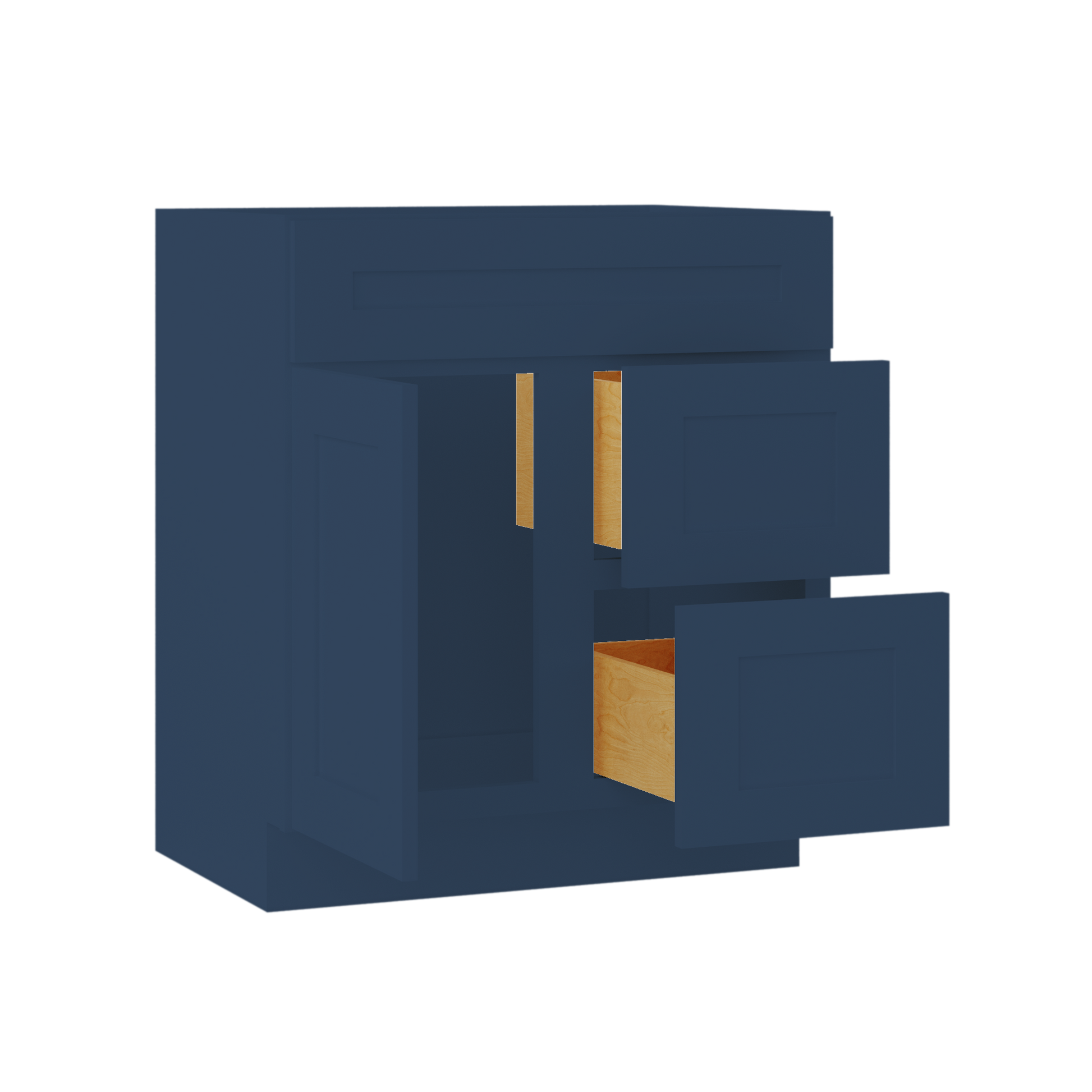 30 in W x 34 1/2 in H x 21 in D Vanity Sink Base Cabinet with Left Drawers Danbury Blue - Bathroom Vanities