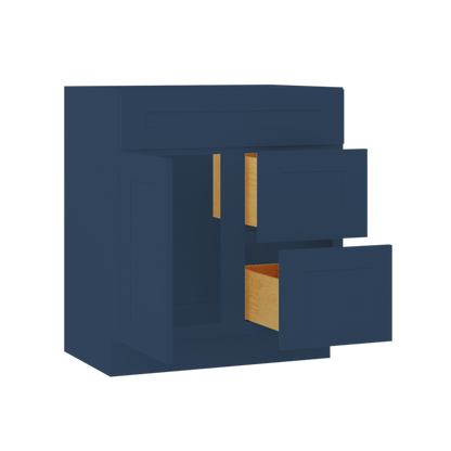 30 in W x 34 1/2 in H x 21 in D Vanity Sink Base Cabinet with Left Drawers Danbury Blue - Bathroom Vanities