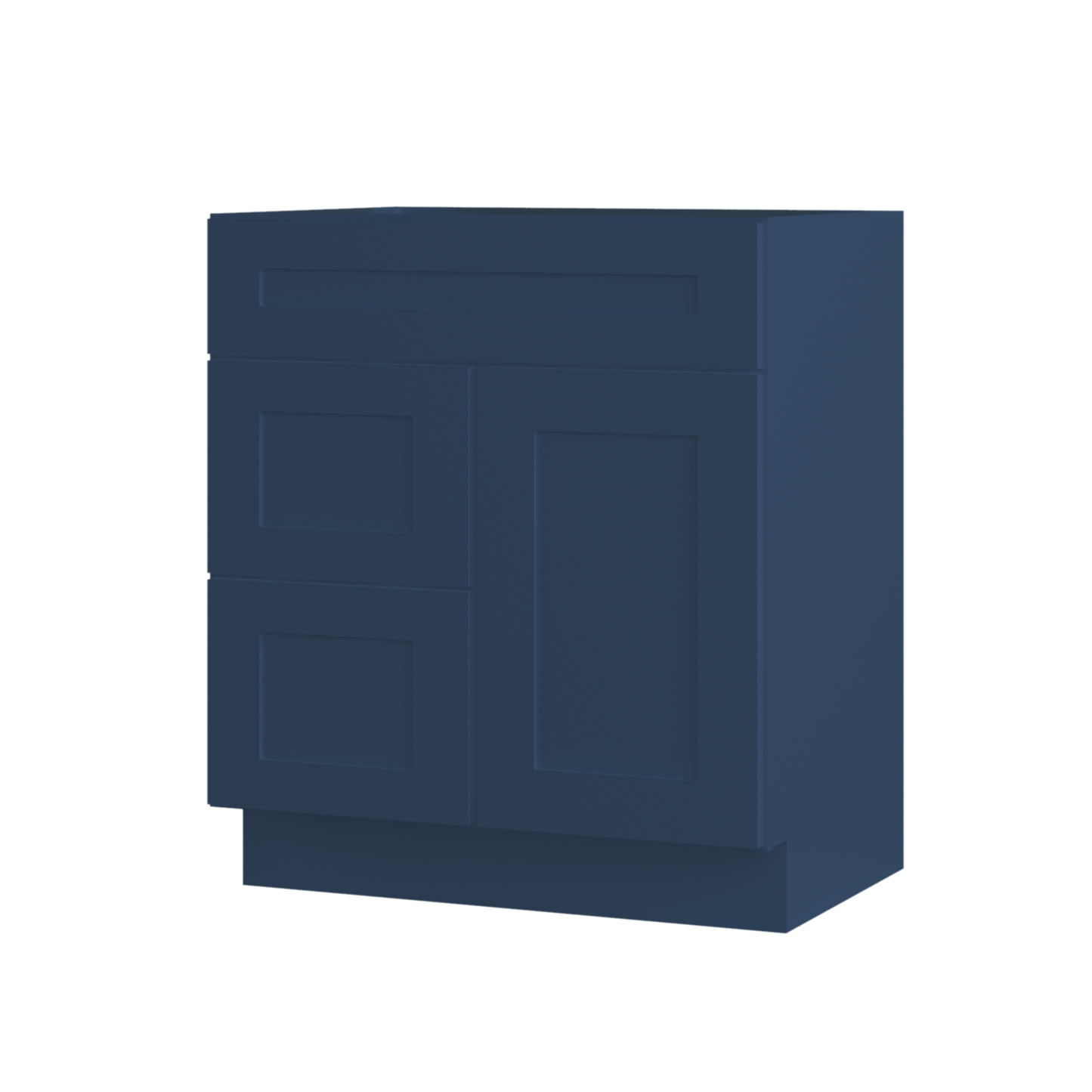 30 in W x 34 1/2 in H x 21 in D Vanity Sink Base Cabinet with Right Drawers Danbury Blue - Bathroom Vanities