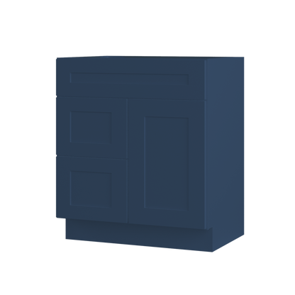 30 in W x 34 1/2 in H x 21 in D Vanity Sink Base Cabinet with Right Drawers Danbury Blue - Bathroom Vanities