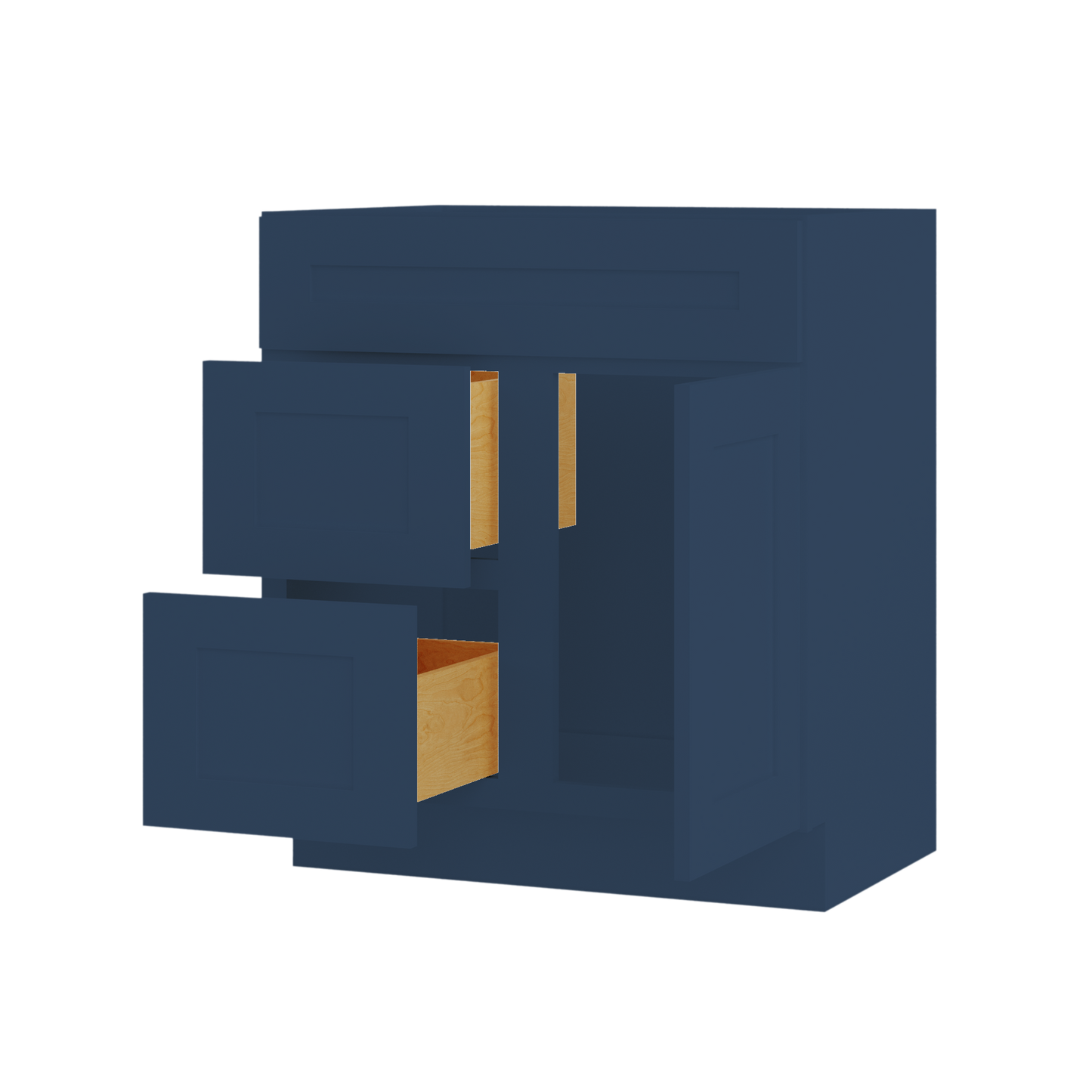 30 in W x 34 1/2 in H x 21 in D Vanity Sink Base Cabinet with Right Drawers Danbury Blue - Bathroom Vanities