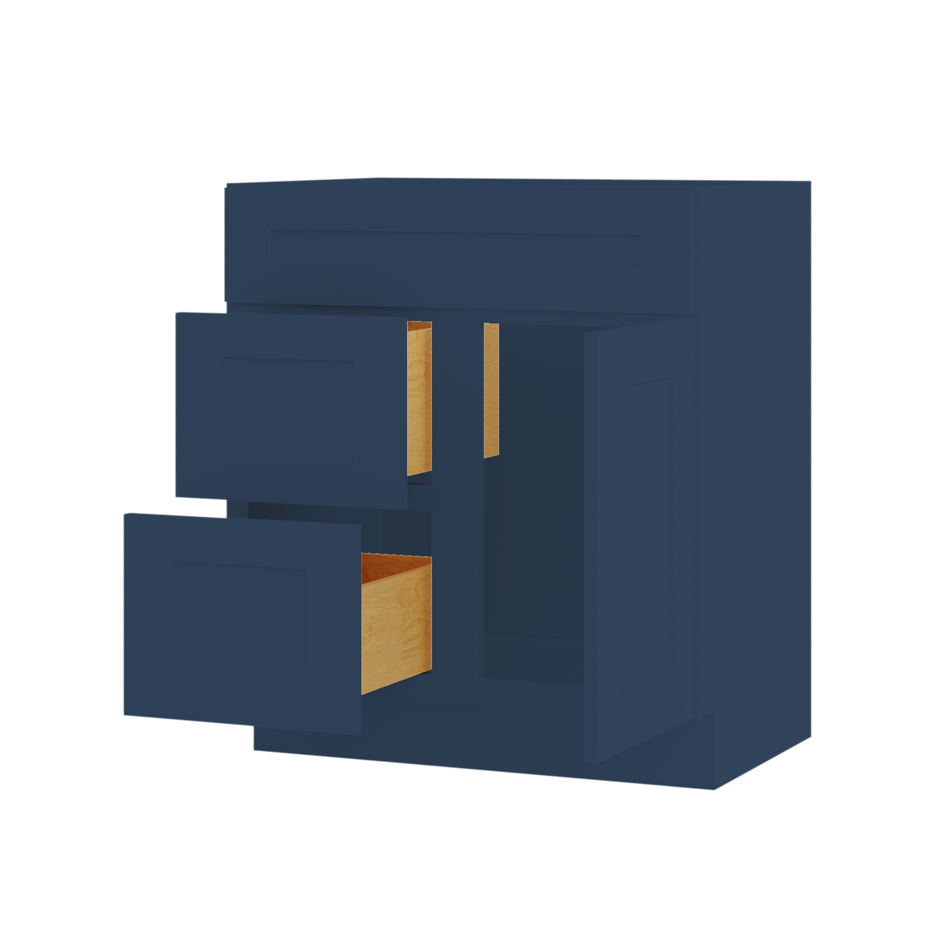 30 in W x 34 1/2 in H x 21 in D Vanity Sink Base Cabinet with Right Drawers Danbury Blue - Bathroom Vanities