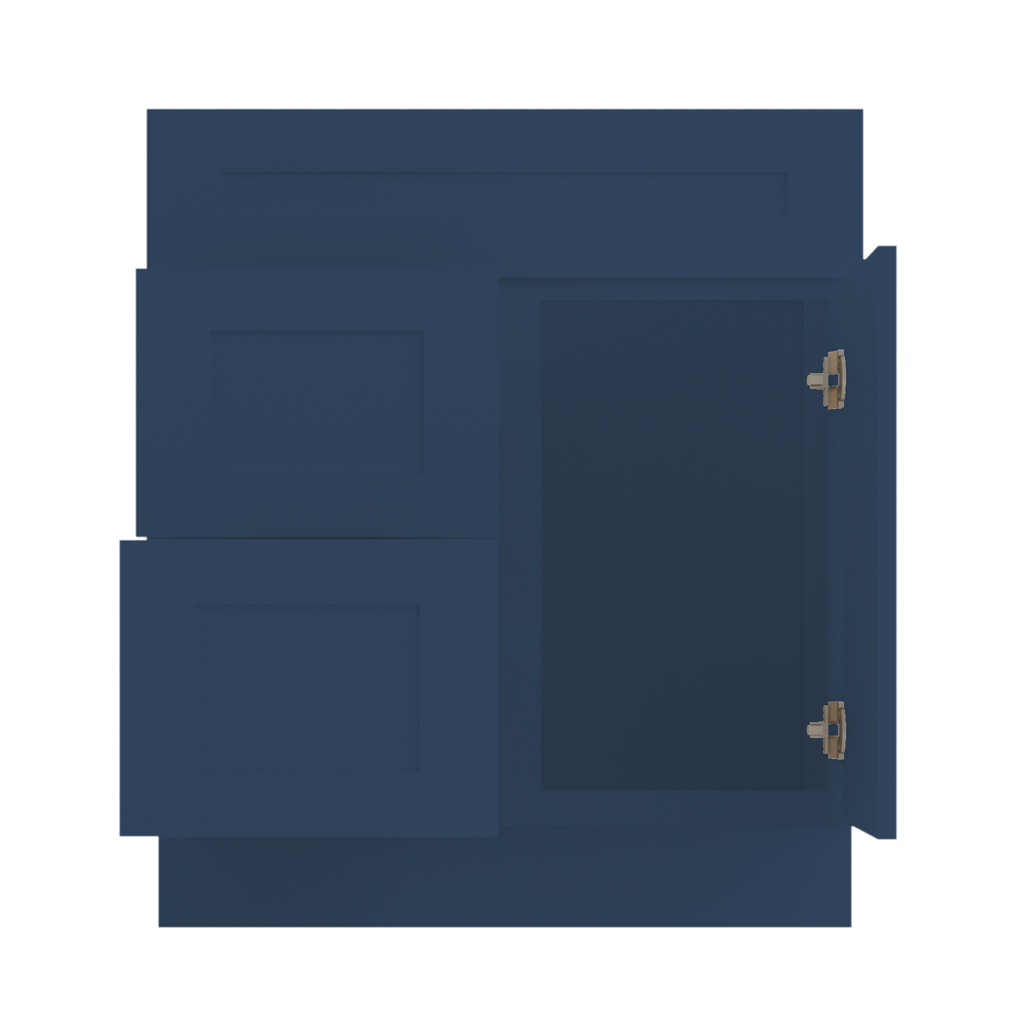 30 in W x 34 1/2 in H x 21 in D Vanity Sink Base Cabinet with Right Drawers Danbury Blue - Bathroom Vanities