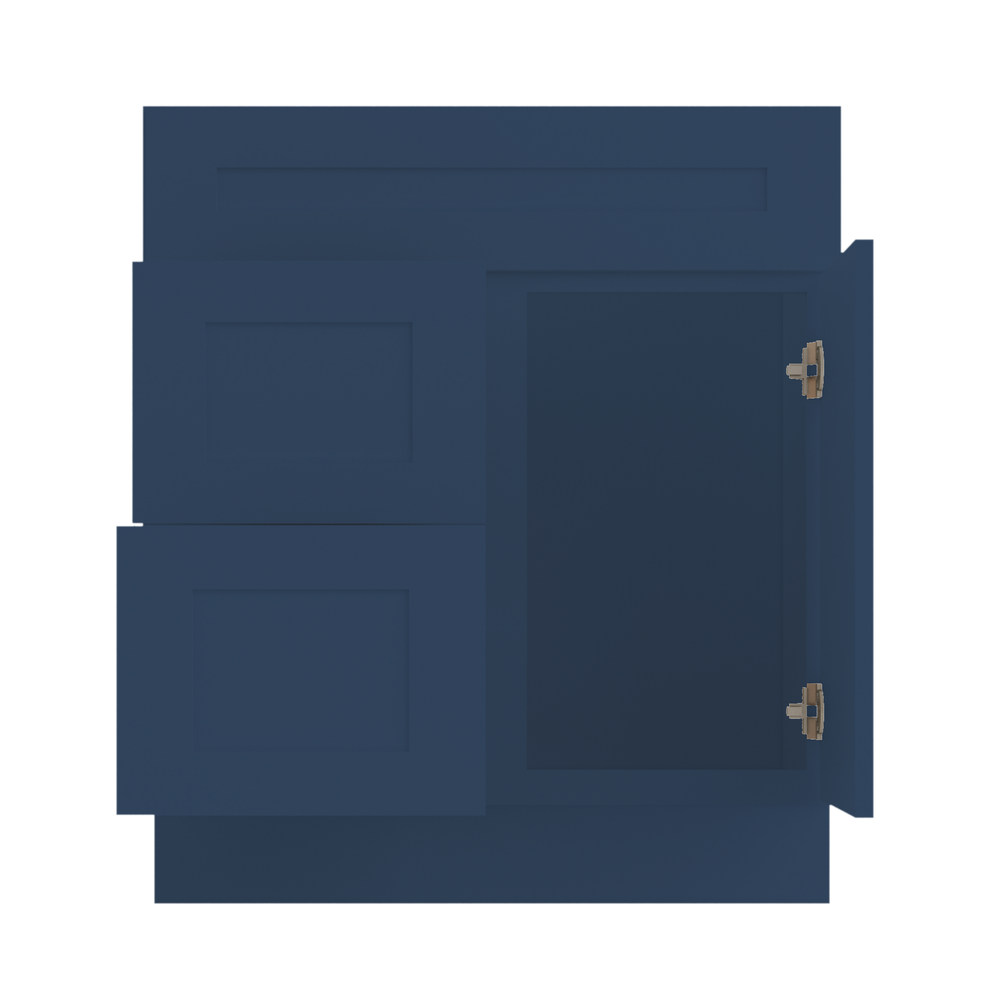 30 in W x 34 1/2 in H x 21 in D Vanity Sink Base Cabinet with Right Drawers Danbury Blue - Bathroom Vanities